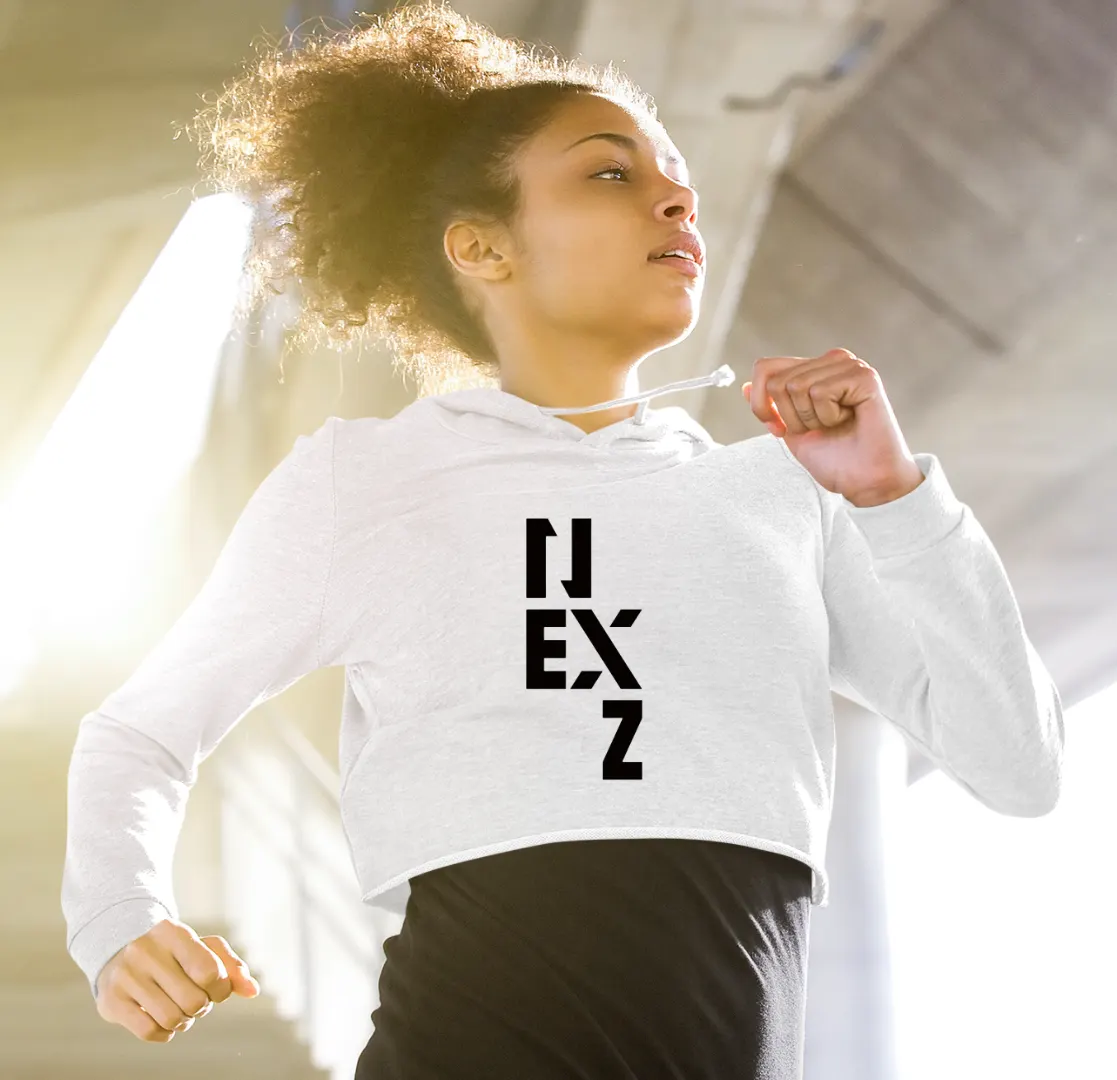 Nexz Beat-Boxer Cropped Hoodie - White