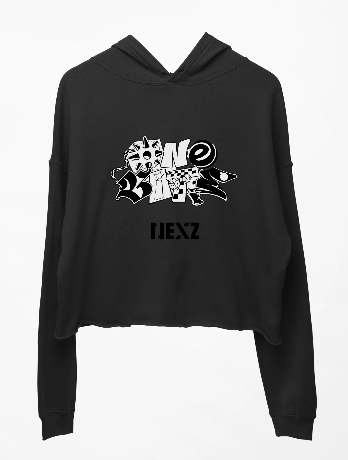 Nexz Hellmate Cropped Hoodie - Black
