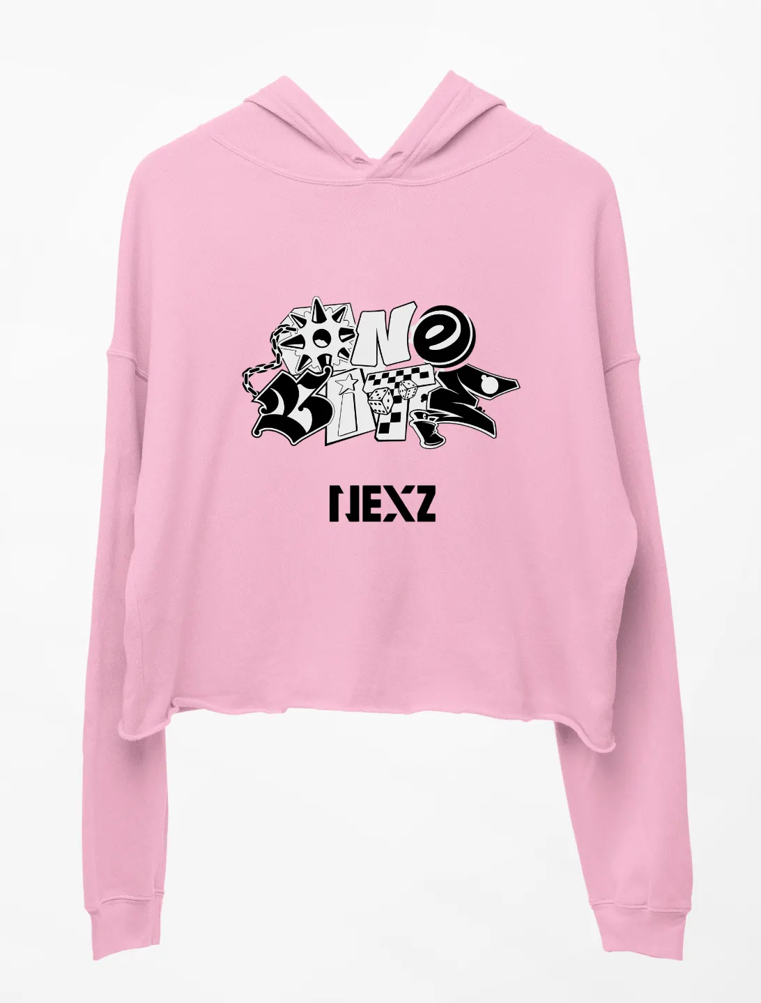 Nexz Hellmate Cropped Hoodie - Pink