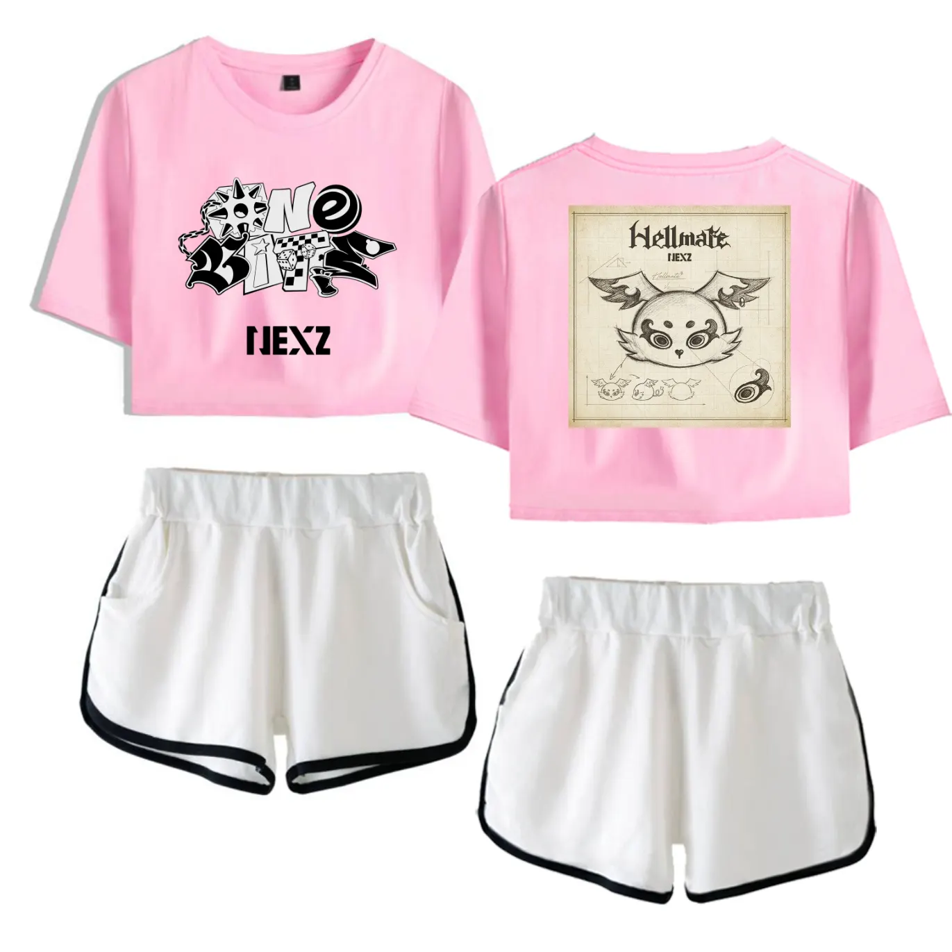 Nexz Hellmate Tracksuit - Pink-White