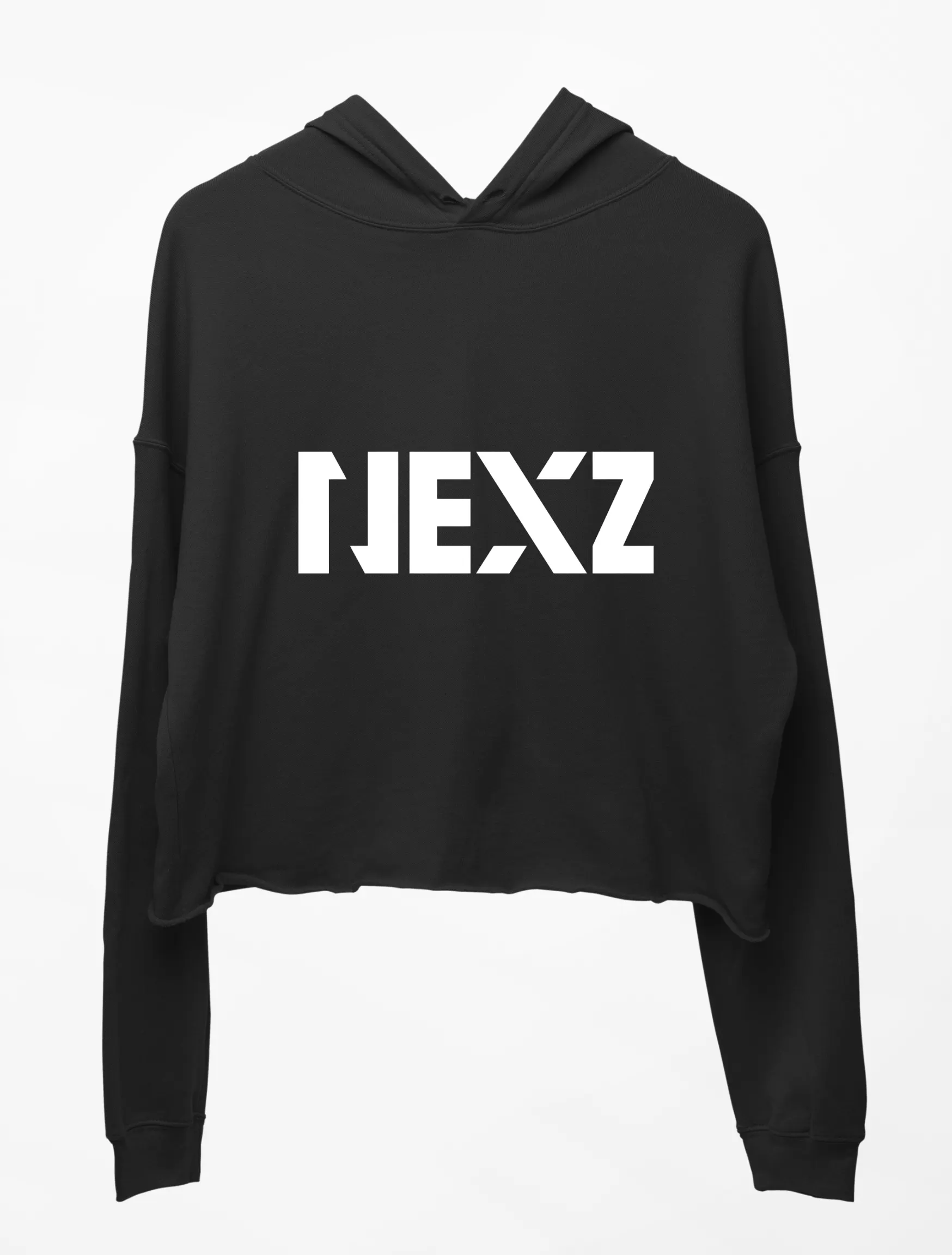 Nexz O-Rly? Cropped Hoodie - Black