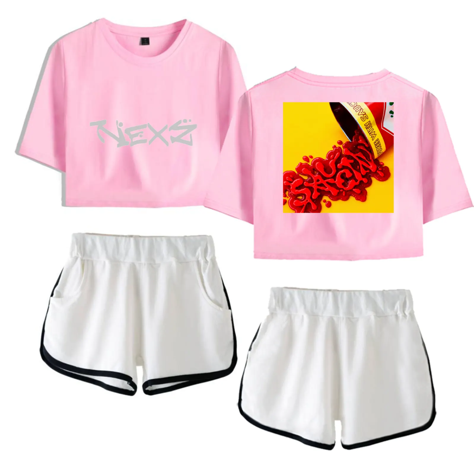Nexz Saucin' Tracksuit - Pink-White