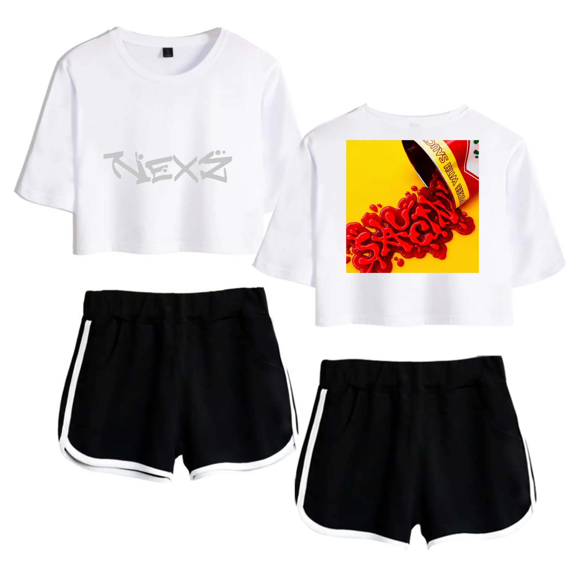 Nexz Saucin' Tracksuit - White-Black